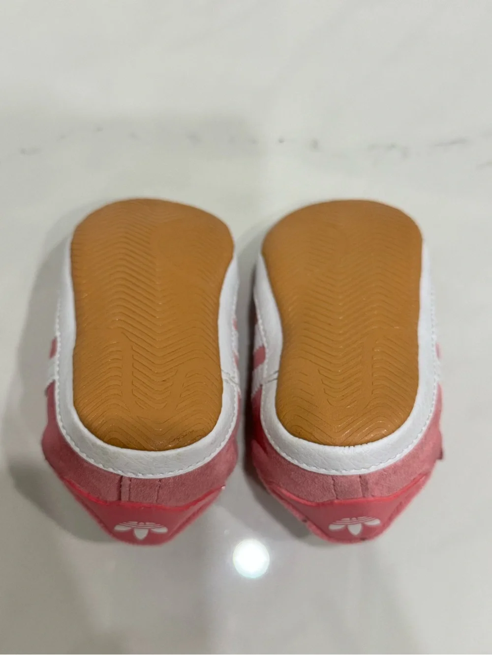 adidas Pink Toddler Lace-Up Sneakers with White Stripes